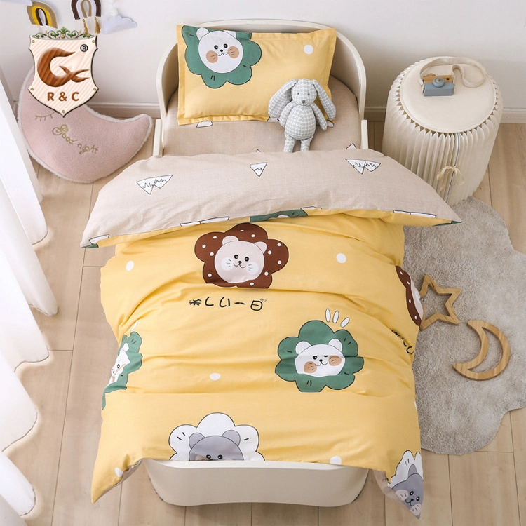 Pure Cotton Cartoon Printed Duvet Cover Kids Bedding Set Full Size Bedding